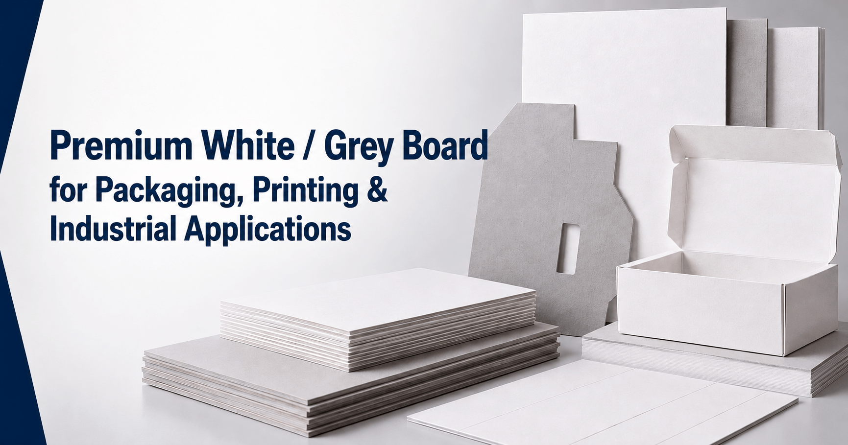 Premium White Grey Board for Packaging, Printing and Industrial Applications