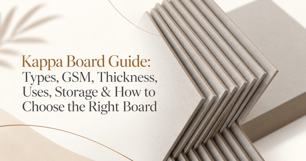 Kappa Board guide covering types, GSM, thickness, uses, storage and selection tips for packaging and converting.