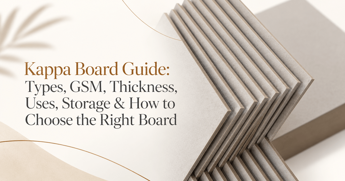 Kappa Board guide covering types, GSM, thickness, uses, storage and selection tips for packaging and converting.