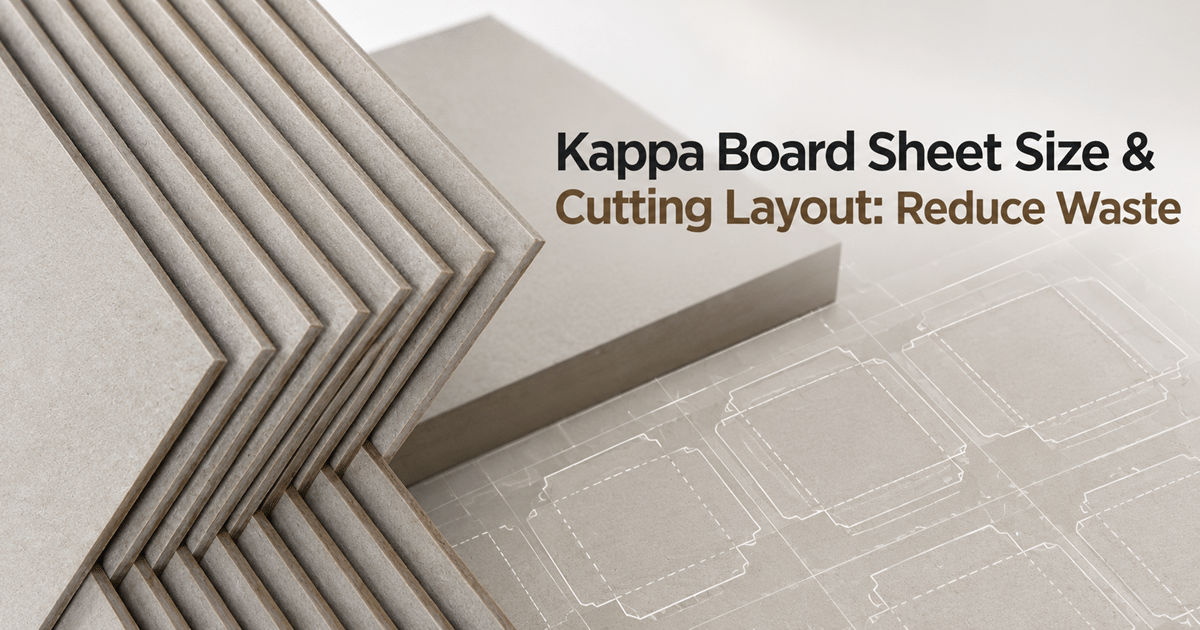 Kappa Board sheets prepared for cutting and rigid box manufacturing